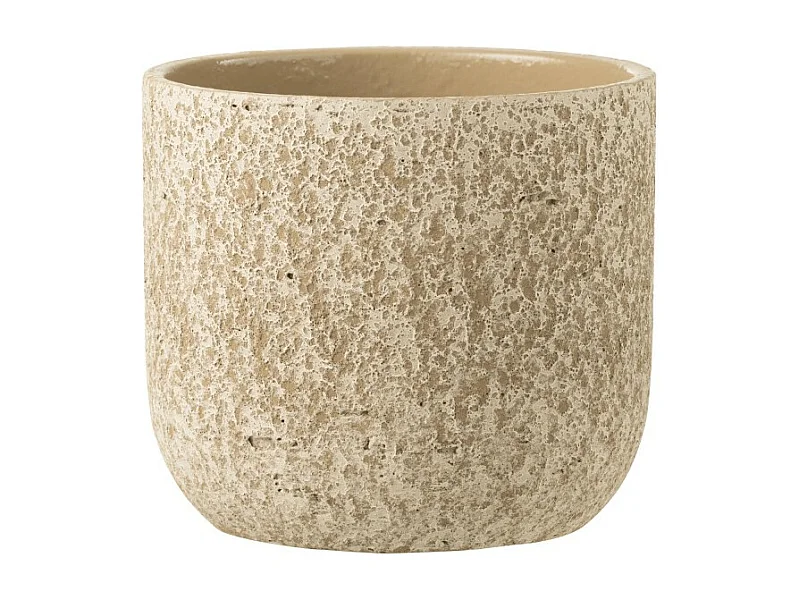 Cache-pot en céramique beige 22x22x20 cm