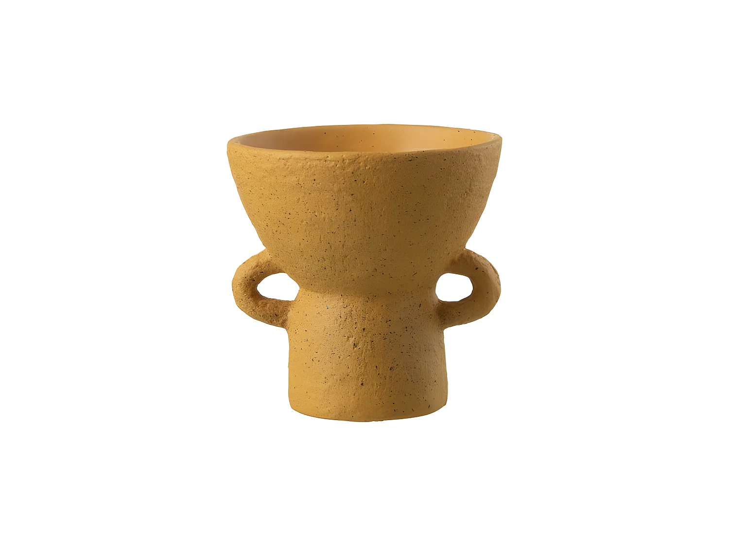 Cache-pot en ciment ocre 20x20x20 cm