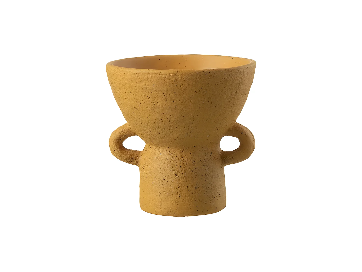 Cache-pot en ciment ocre 20x20x20 cm