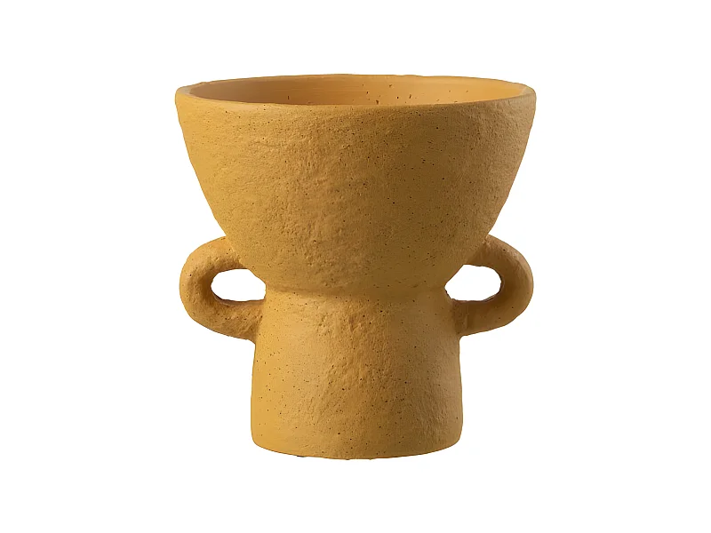 Macetero de cemento ocre de 25x25x25.5 cm