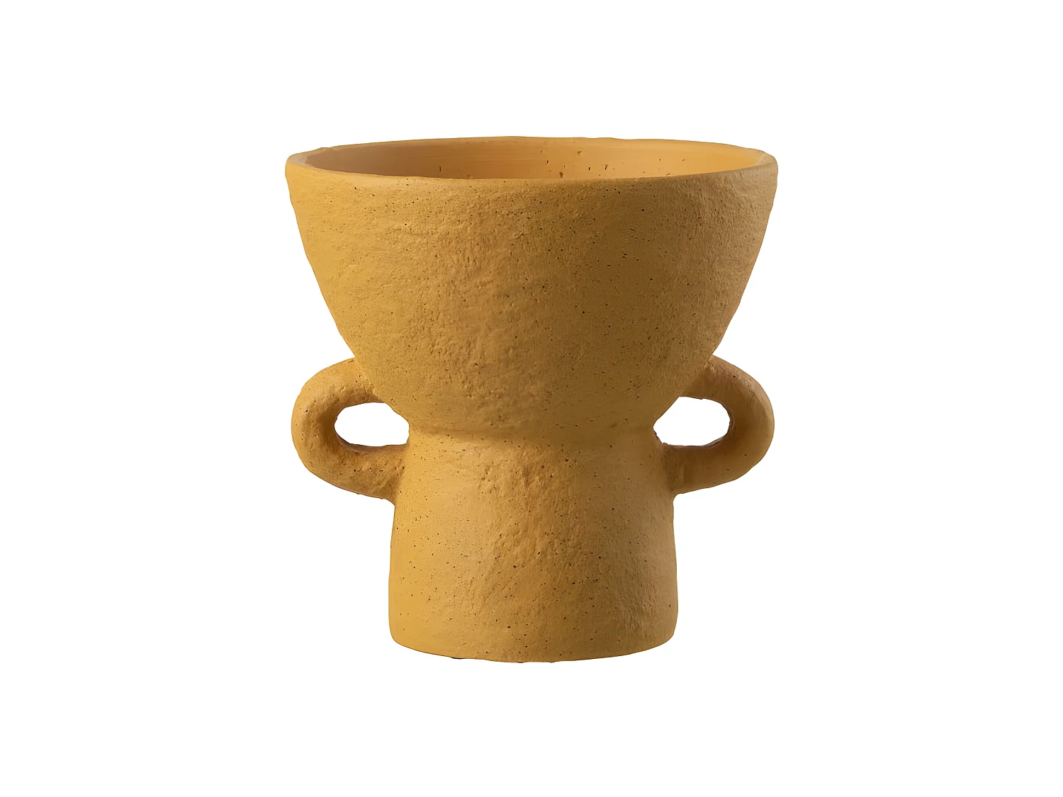 Cache-pot en ciment ocre 25x25x25.5 cm