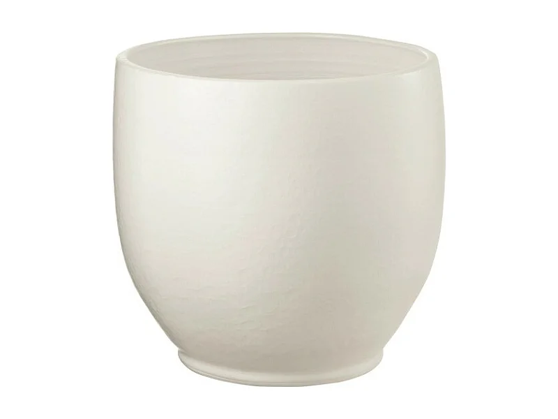 Witte keramische bloempot 29x29x28 cm