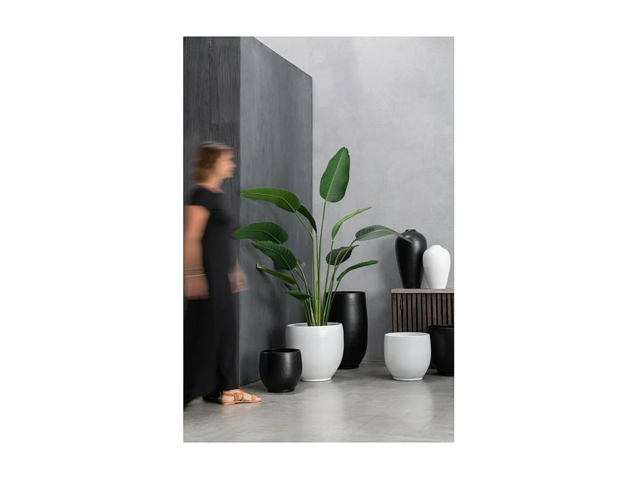 Witte keramische bloempot 29x29x28 cm