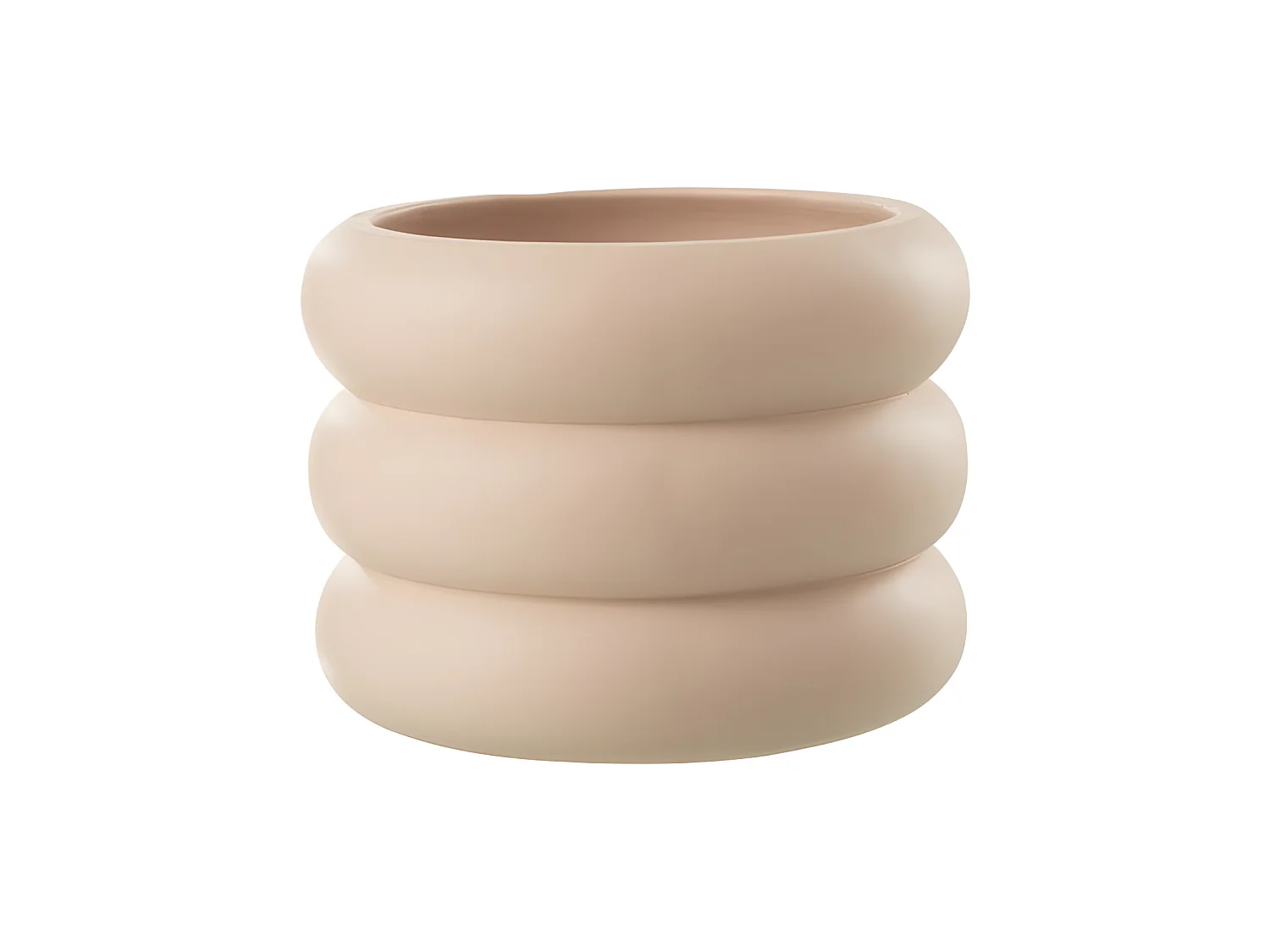 Macetero de cemento beige de 23x23x17 cm