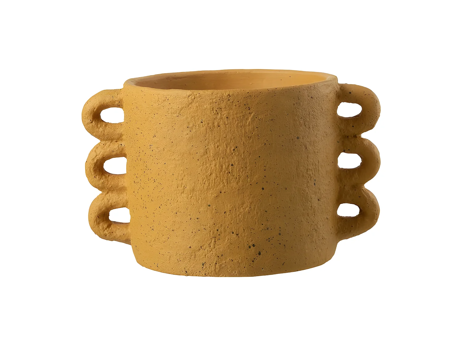 Cache-pot en ciment ocre 32.5x23x20 cm