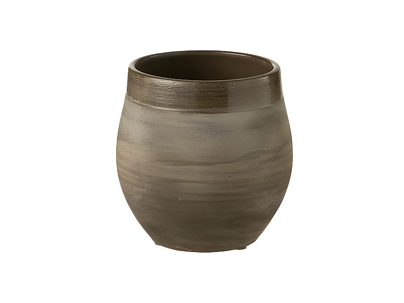 Cache-pot en céramique marron 19x19x19 cm