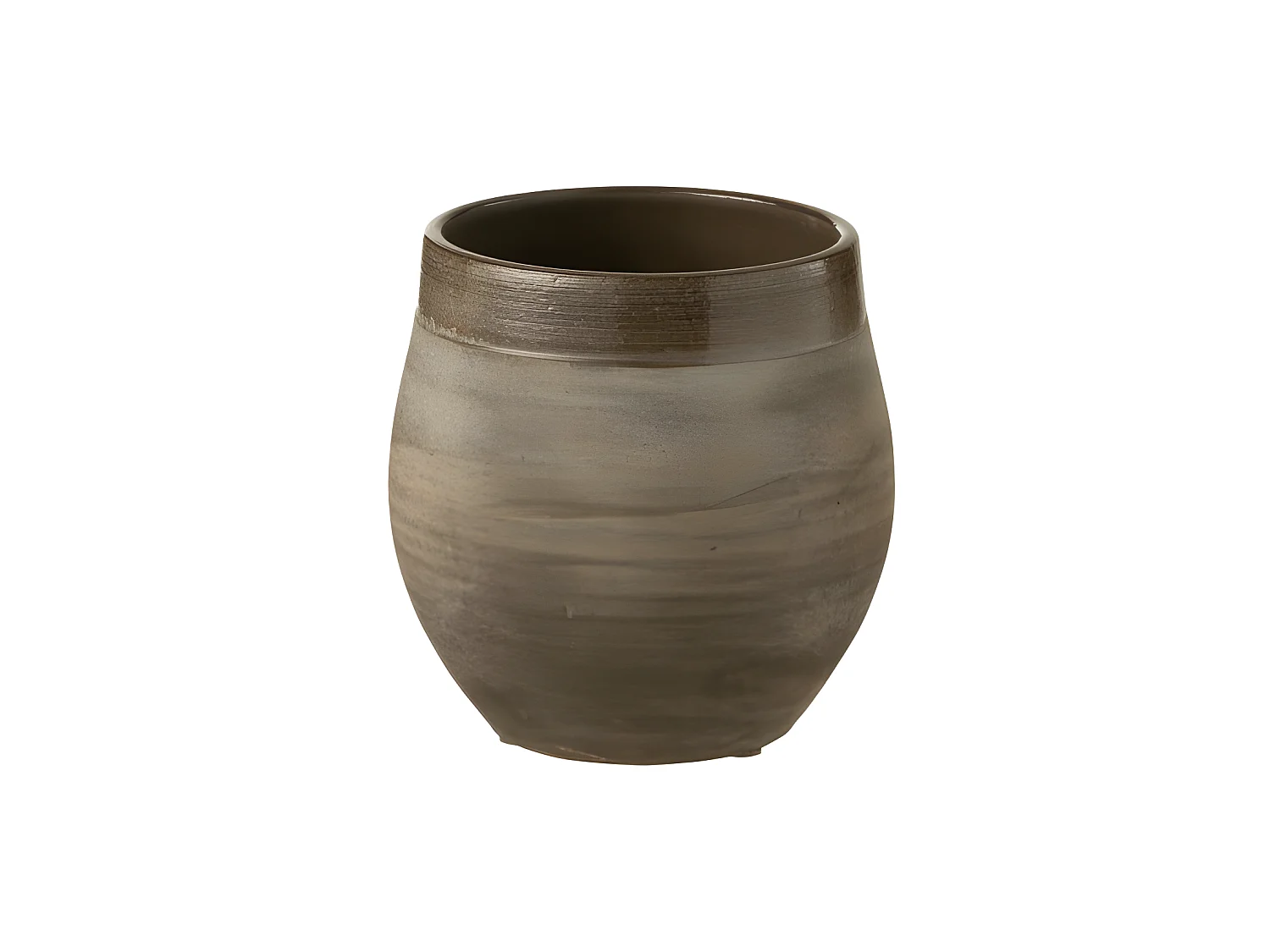 Cache-pot en céramique marron 19x19x19 cm