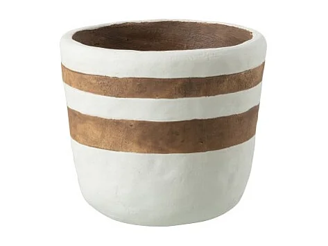 Cache-pot en céramique blanc 18x18x15.5 cm