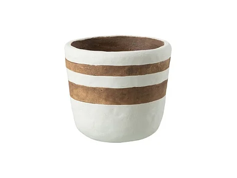 Cache-pot en céramique blanc 18x18x15.5 cm
