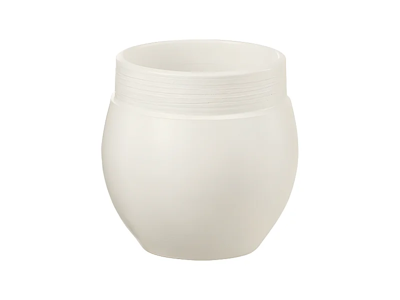 Macetero de cerámica blanco de 15x15x15 cm