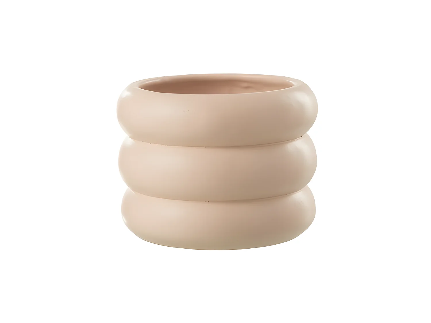 Beige cementen bloempot 20.5x20.5x15.5 cm