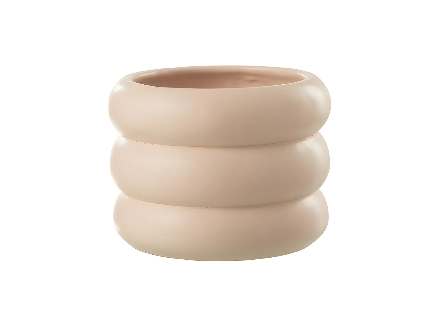 Cache-pot en ciment beige 20.5x20.5x15.5 cm