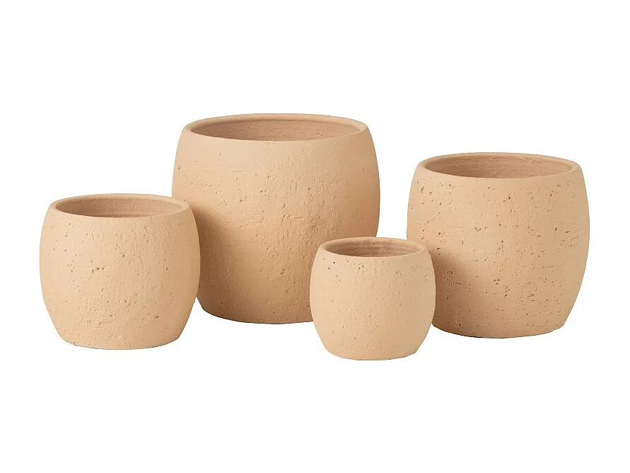 Portavaso in ceramica beige 28x28x26 cm