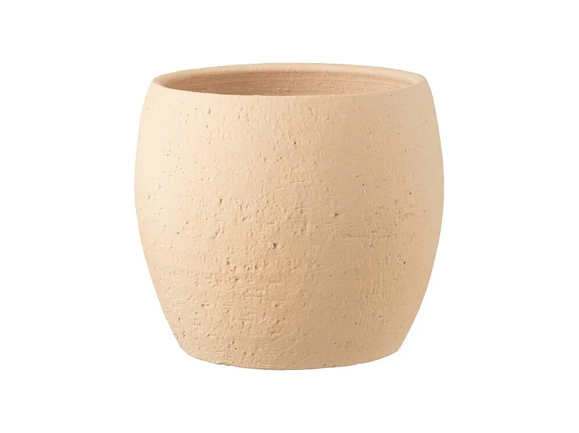 Beige keramische bloempot 28x28x26 cm