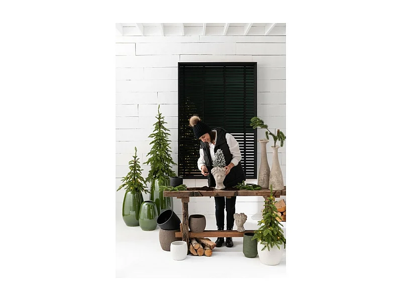 Cache-pot en céramique marron 28x28x26 cm