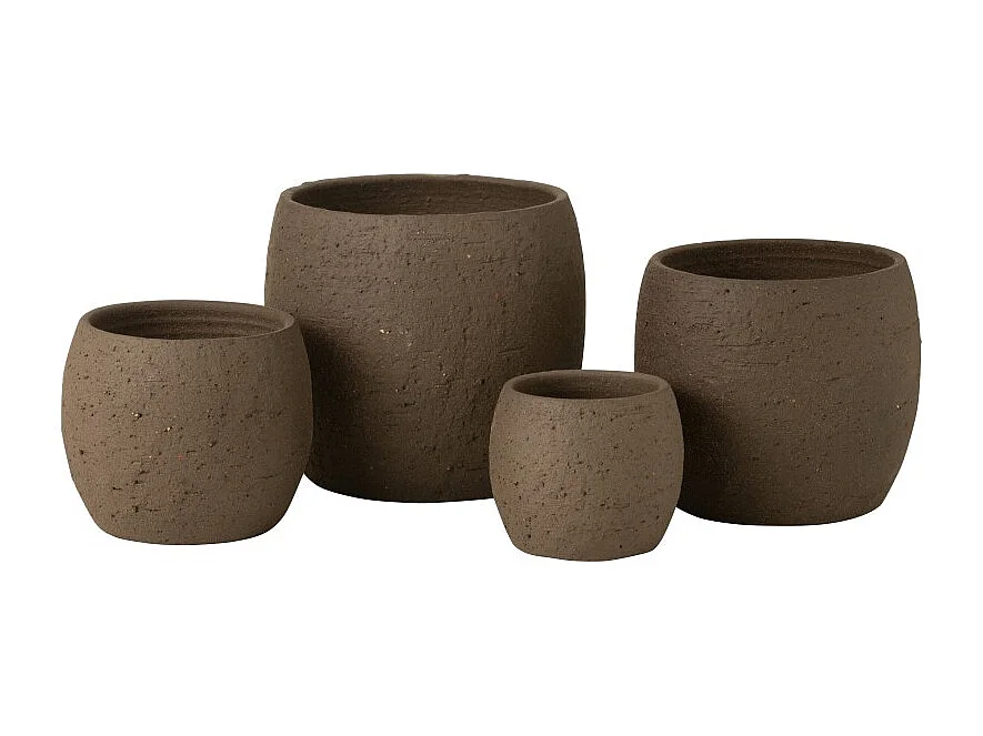 Cache-pot en céramique marron 28x28x26 cm