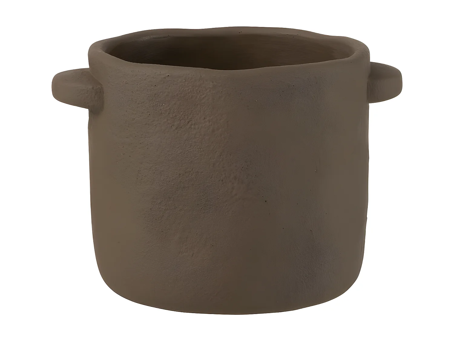 Pot à fleurs en ciment marron foncé 21x16x14cm