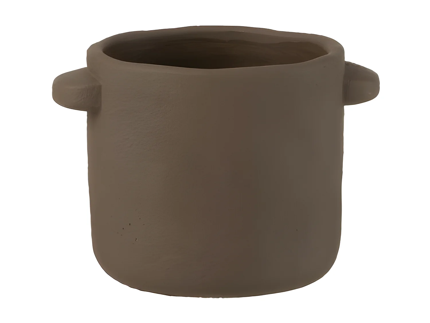 Pot à fleurs en ciment marron foncé 21x16x14cm