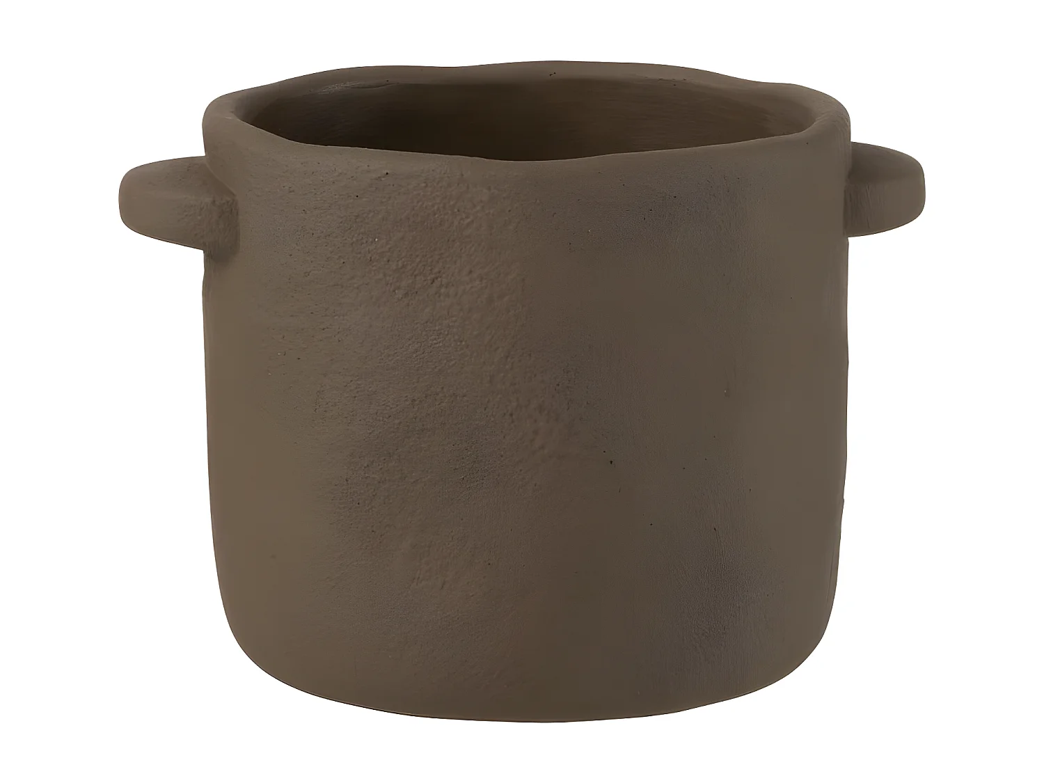 Pot à fleurs en ciment marron foncé 21x16x14cm