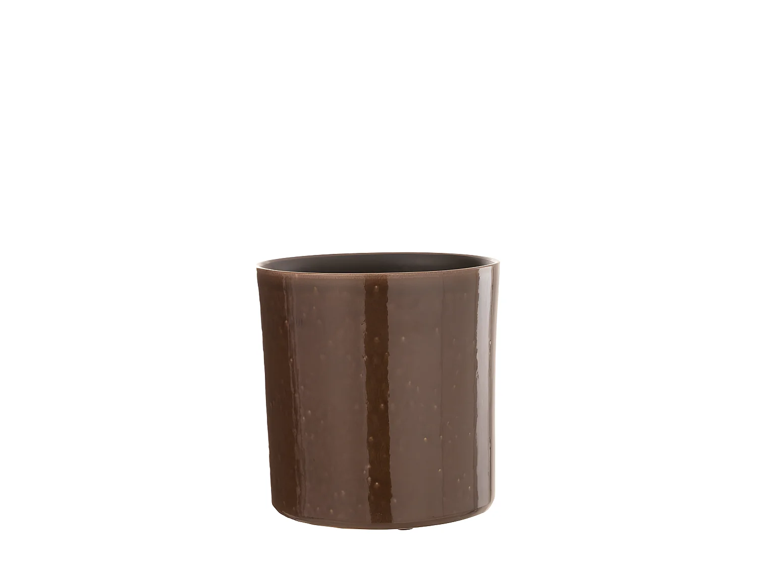 Bruine keramische bloempot 20x20x20 cm