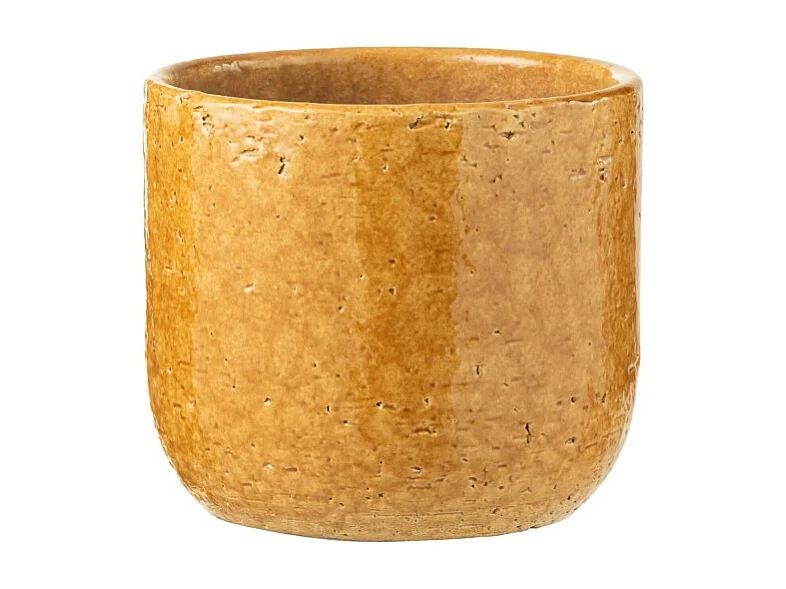 Cache-pot en céramique ocre 20x20x17 cm