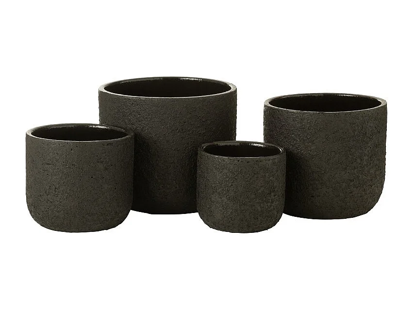 Cache-pot en céramique noir 24x24x21.5 cm