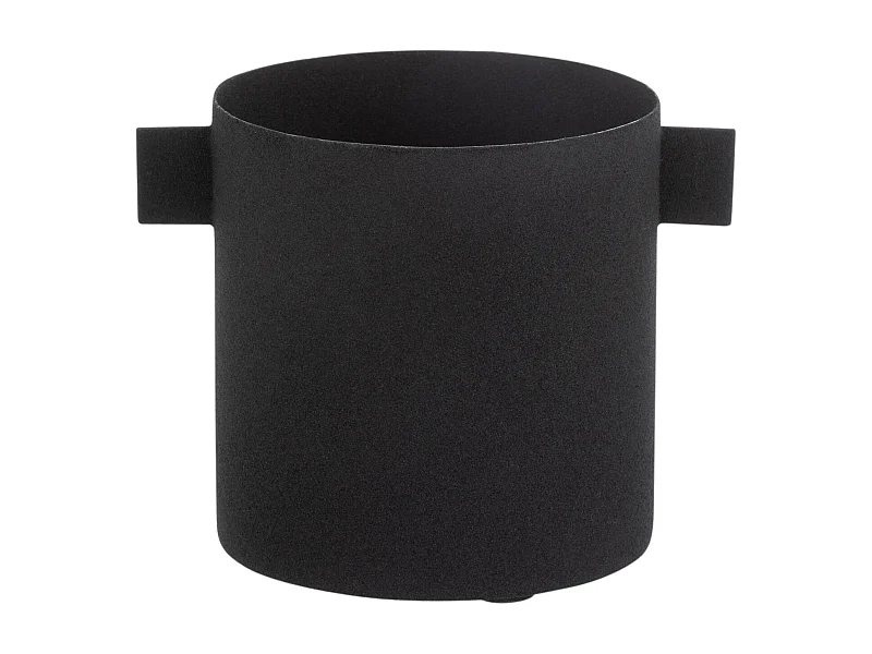 Jardinera redonda de metal negro Naya L 16 cm