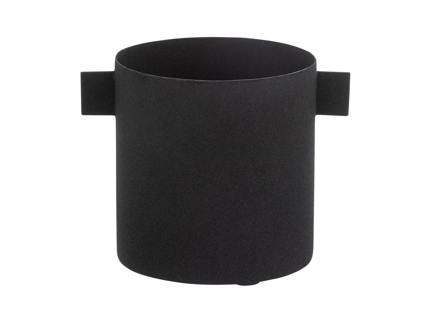 Cache-pot rond métal noir Naya L 16cm