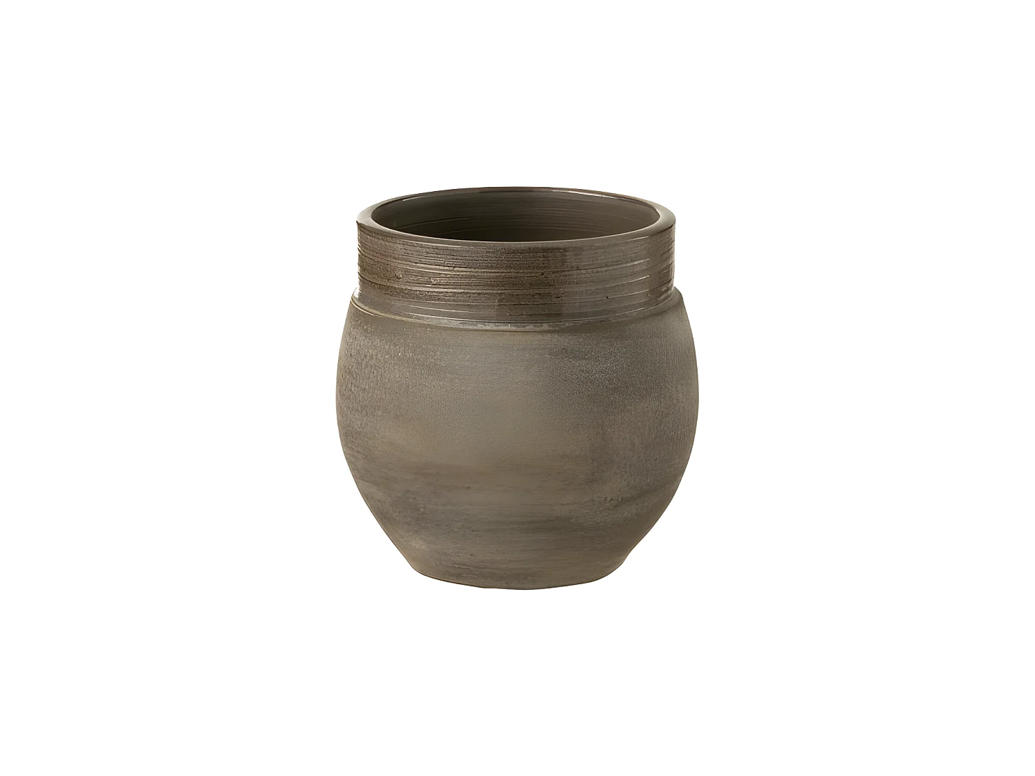 Macetero de cerámica marrón de 15x15x15 cm