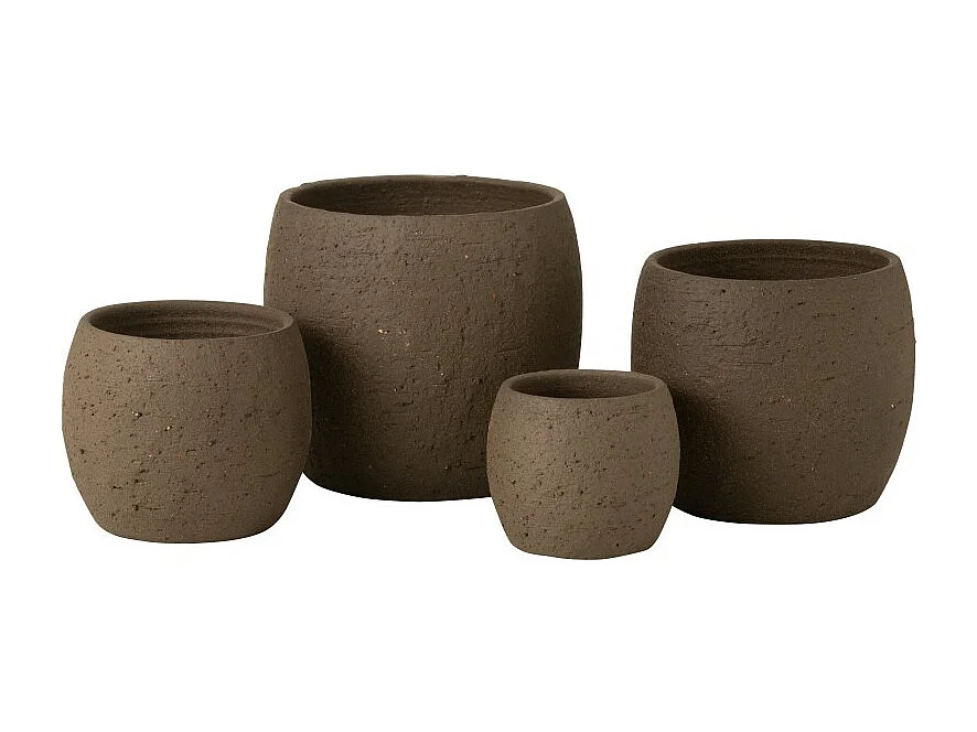 Cache-pot en céramique marron 24x24x22 cm