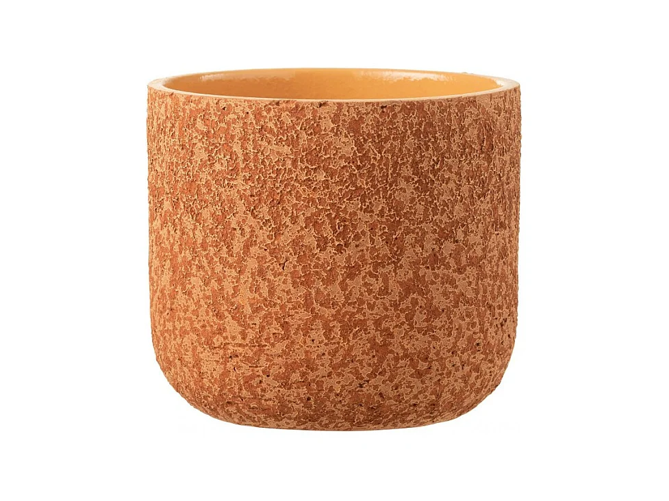 Cache-pot en céramique orange 22x22x20 cm
