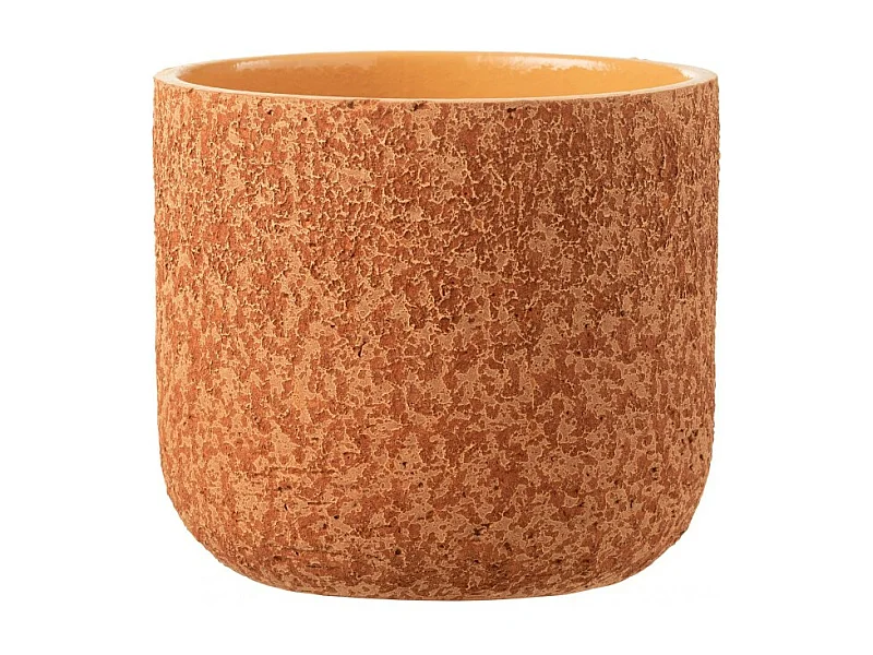 Oranje keramische bloempot 22x22x20 cm