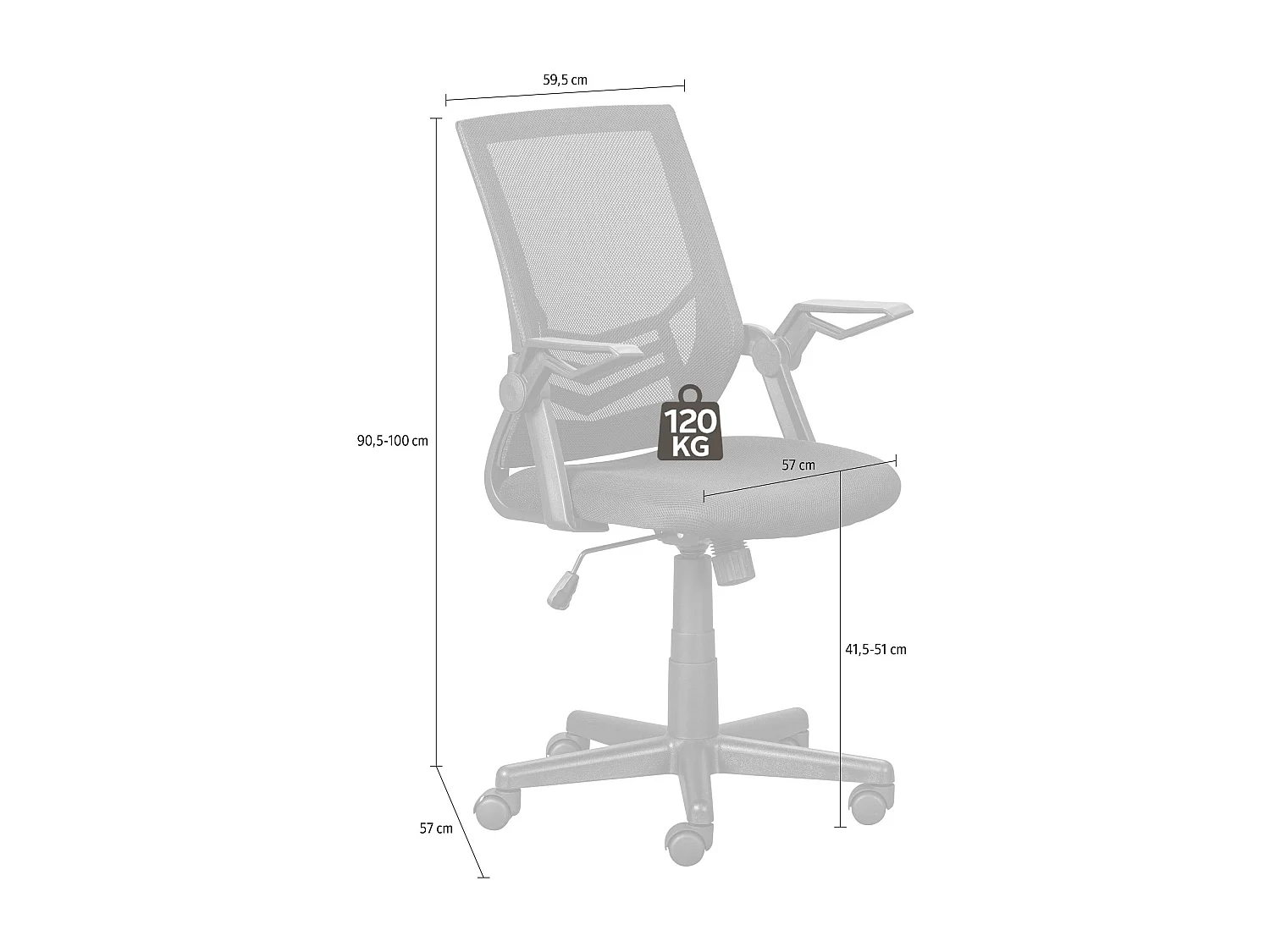 Fauteuil de Bureau Design "Jilan" 100cm Noir