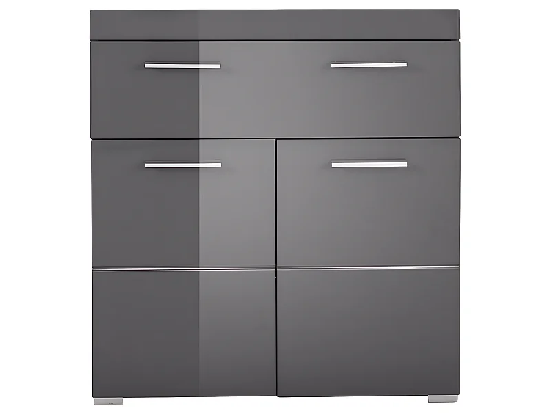 AmandaMando mueble de baño 2 puertas, 1 cajón color gris, gris alto brillo.
