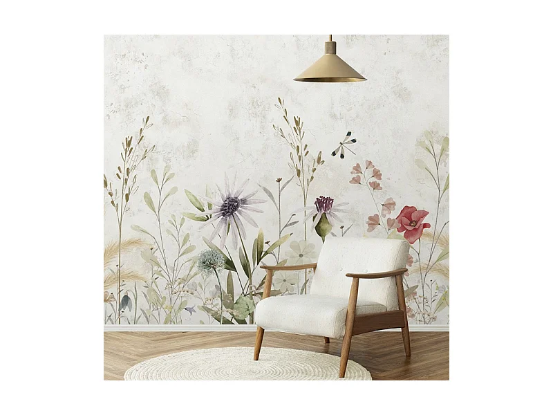 Papier peint panoramique - Herbier - Multicolore - intissé : 150g/m² - 7 lés : 336x270cm