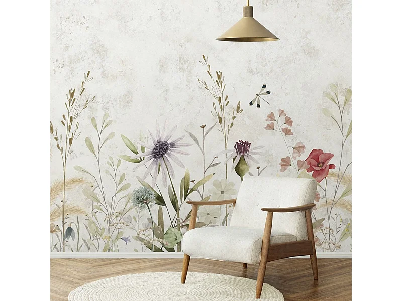 Papier peint panoramique - Herbier - Multicolore - intissé : 150g/m² - 7 lés : 336x270cm