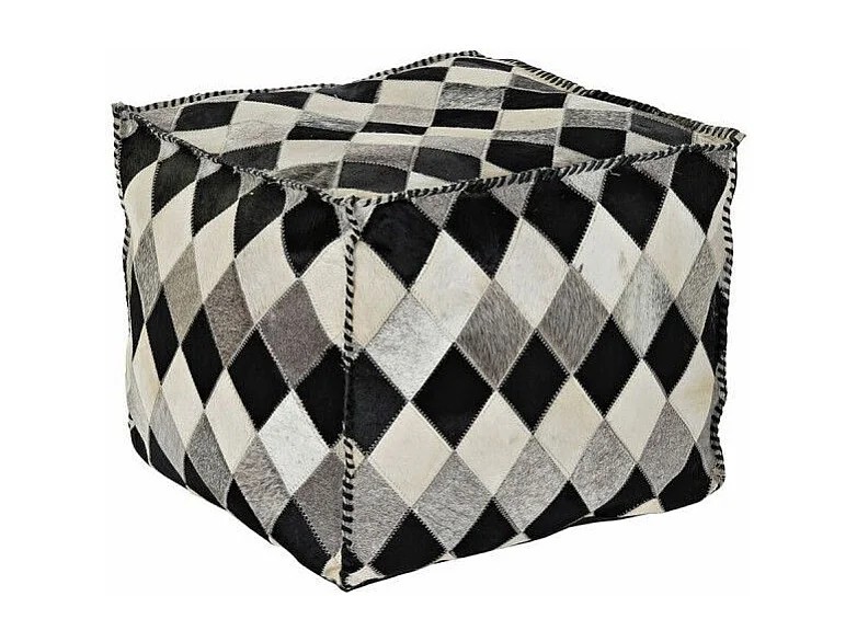 Pouf Thyann marron en polyester (45 x 45 x 40 cm)