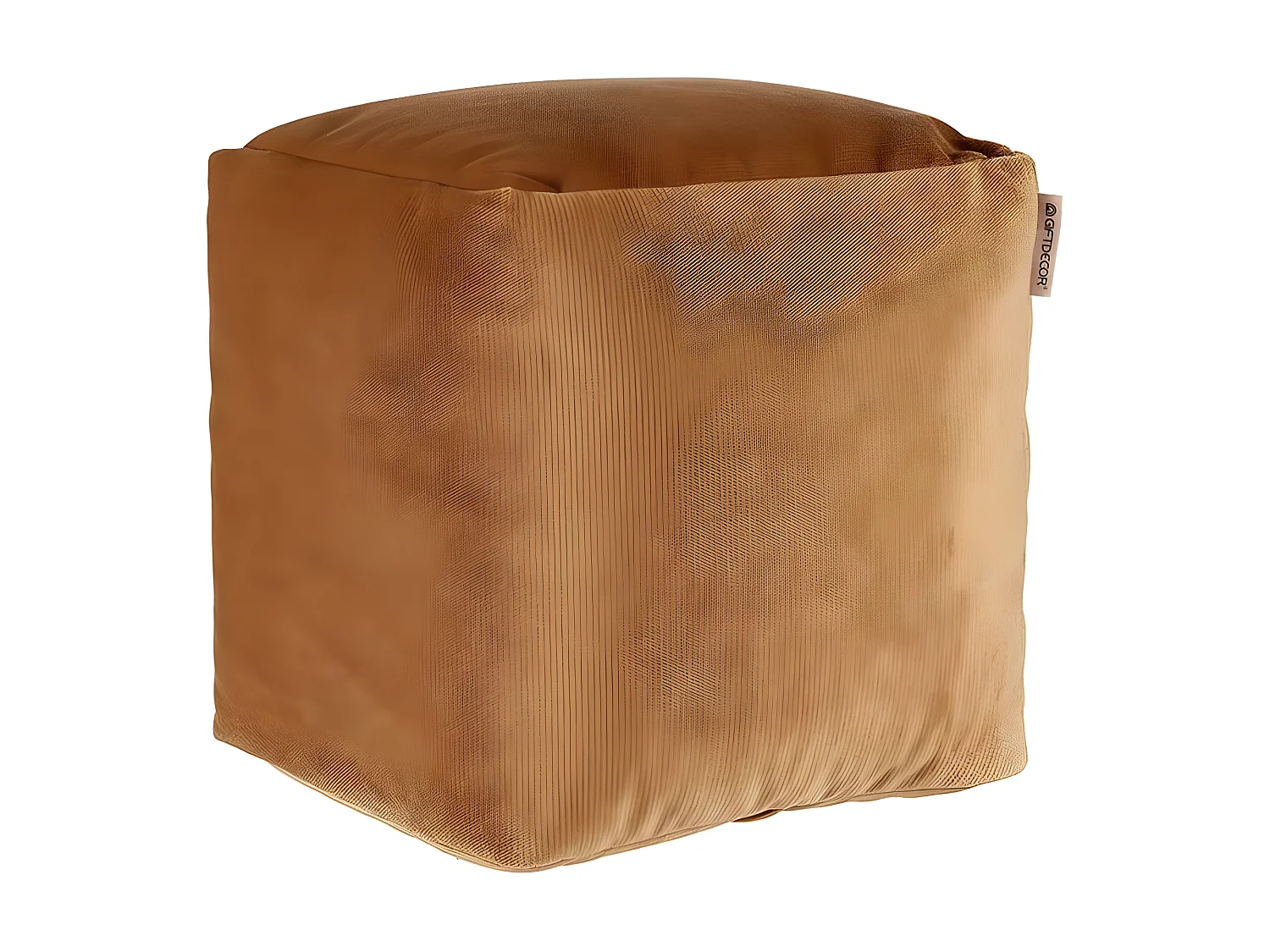 Pouf beige en polyester polystyrène (30 x 30 x 30 cm)