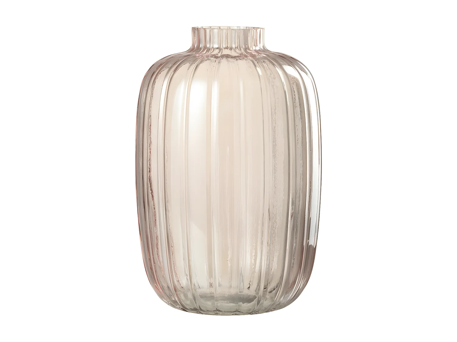 Jarrón de vidrio rosa de 20.5x20.5x30 cm