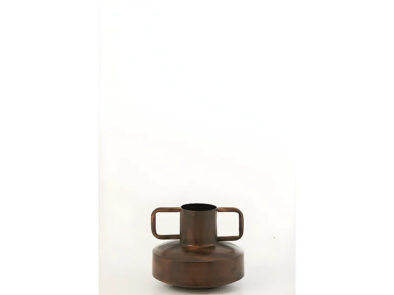Vaso in metallo bronzo 18.5x18.5x15.5 cm