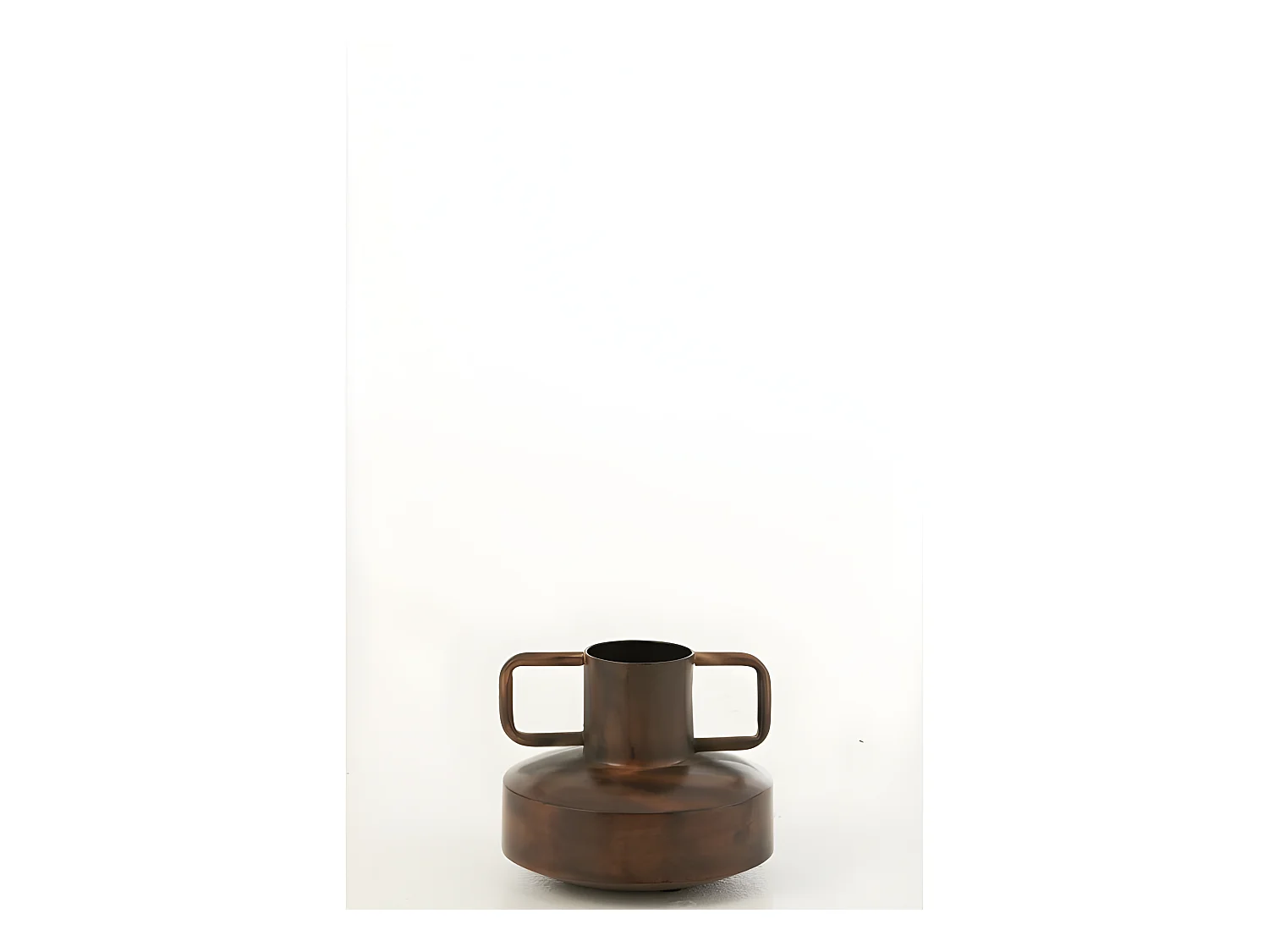 Jarrón de metal bronce de 18.5x18.5x15.5 cm