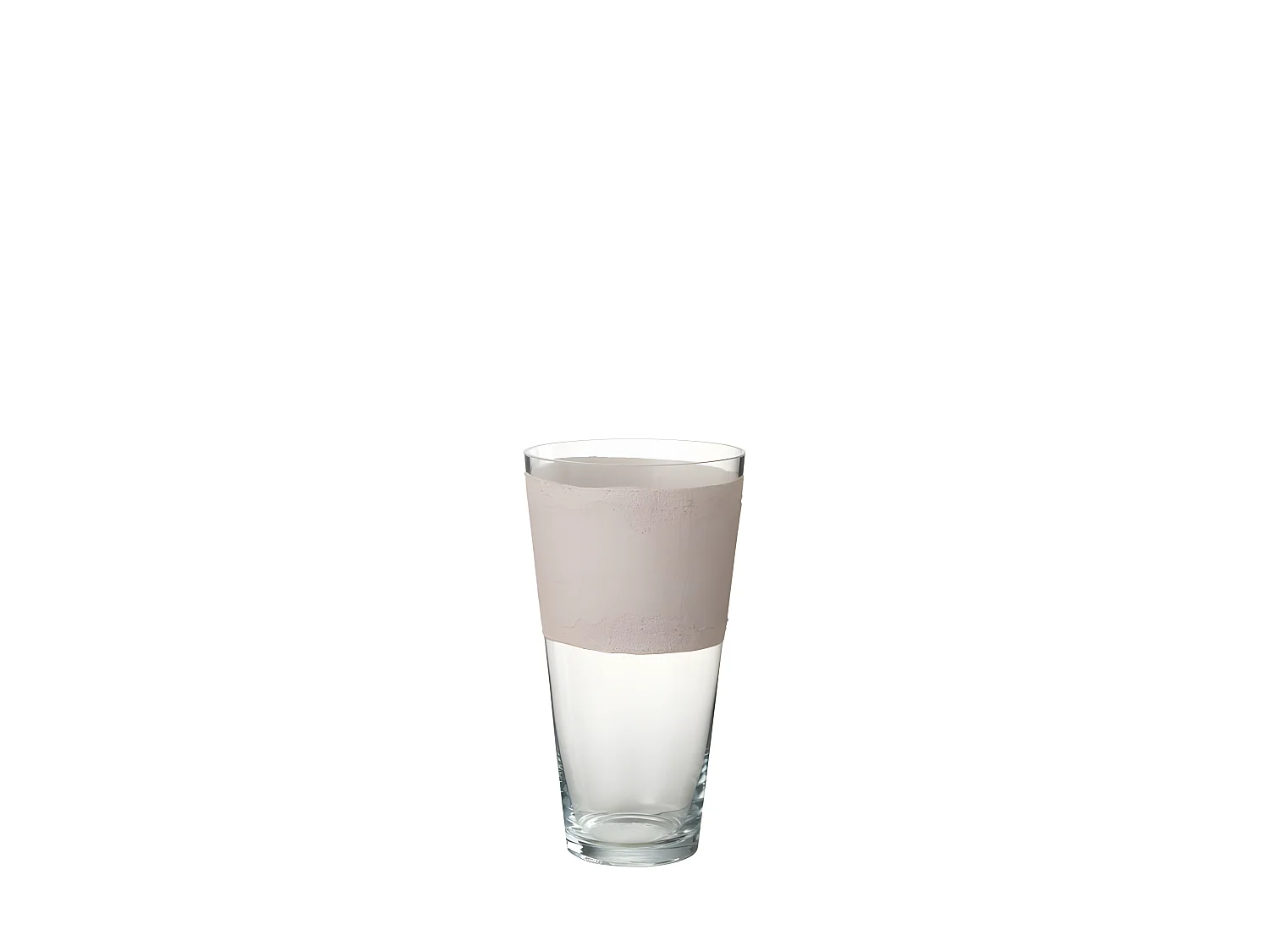 Vaso con linea in vetro rosa 19x19x35 cm