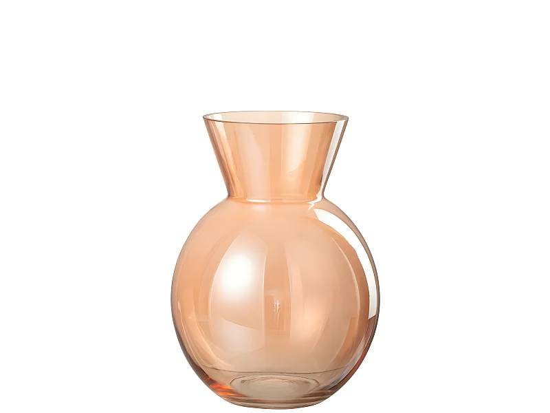 Jarrón de vidrio en forma de bola naranja de 20.5x20.5x28 cm