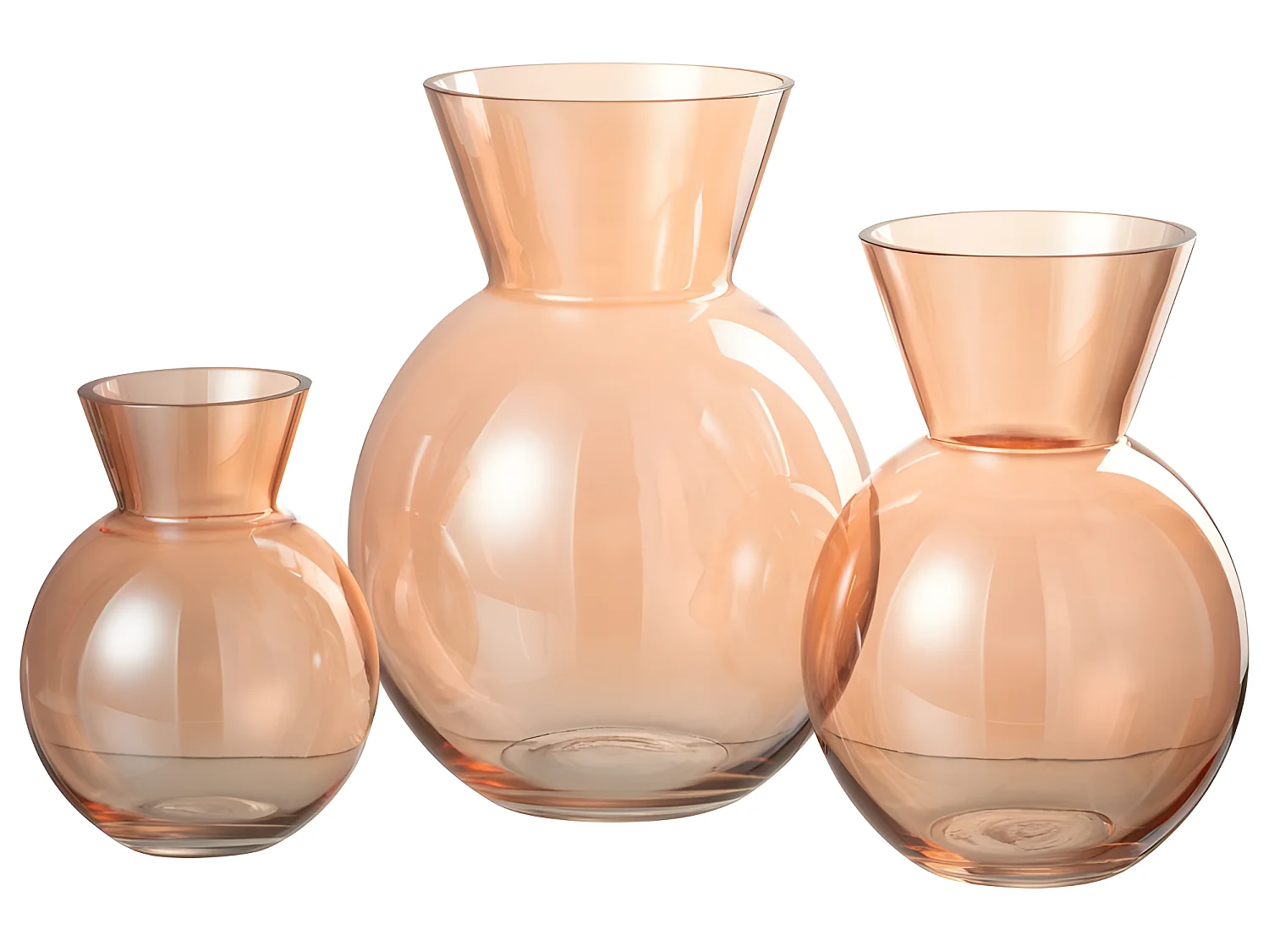 Vaso in vetro arancione 20. 5x20.5x28 cm