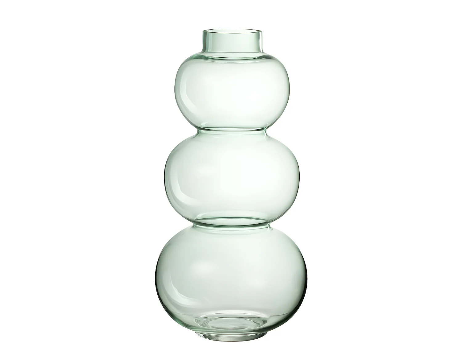 Vase 3 boules en verre vert 19x19x36 cm