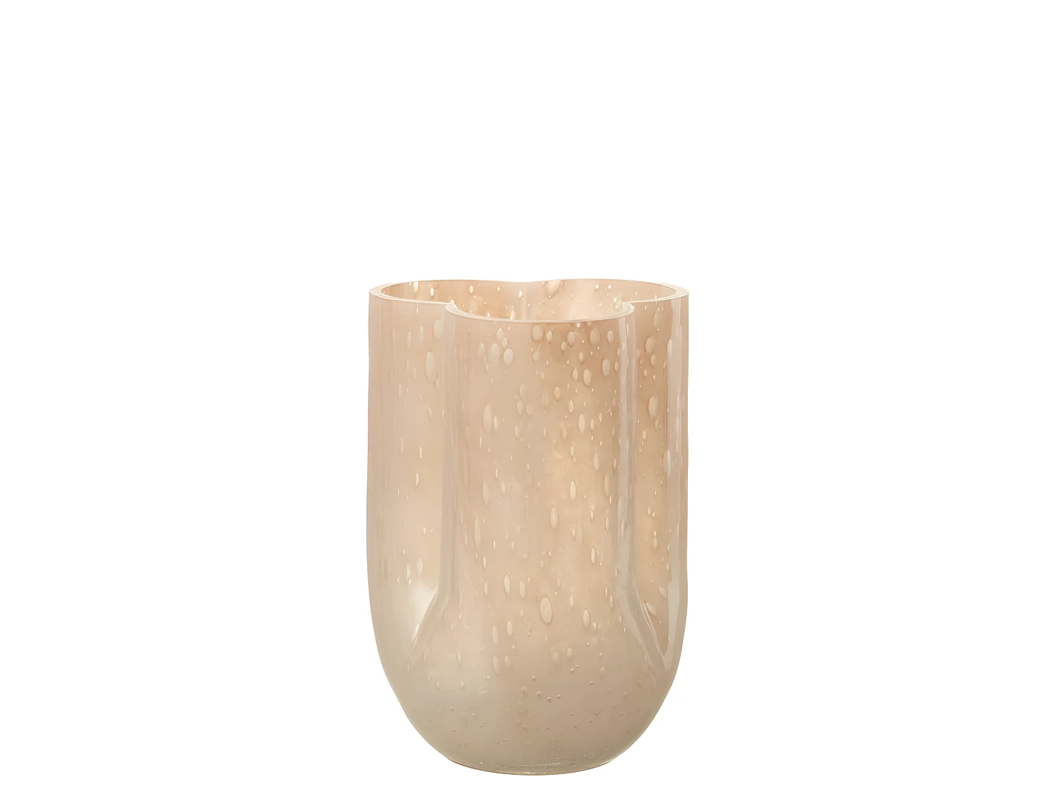 Vaso in vetro beige 16x16x22 cm