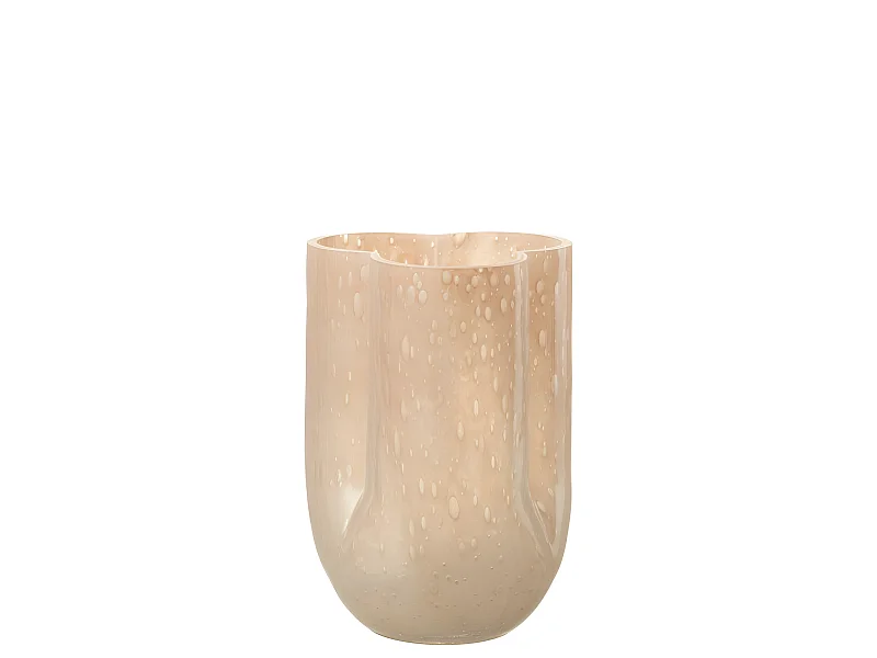 Vaso in vetro beige 16x16x22 cm