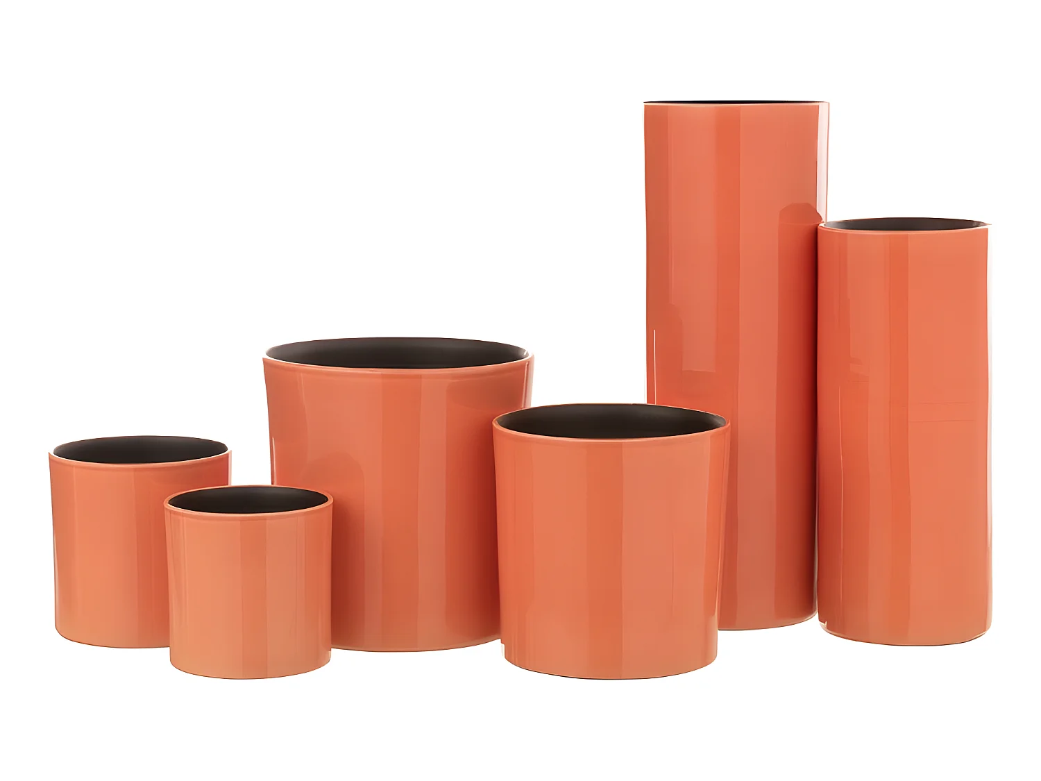 Vase haut en céramique rose 15x15x37 cm