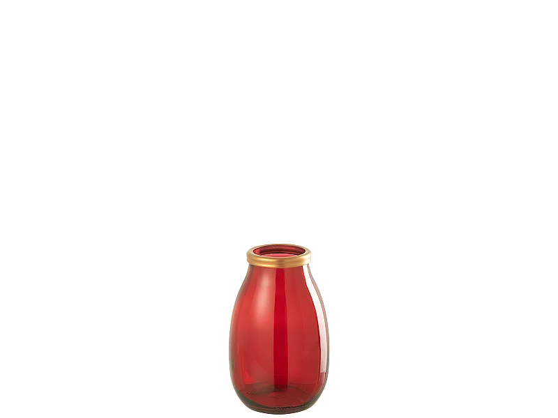 Vaso in vetro rosso 18x18x28 cm