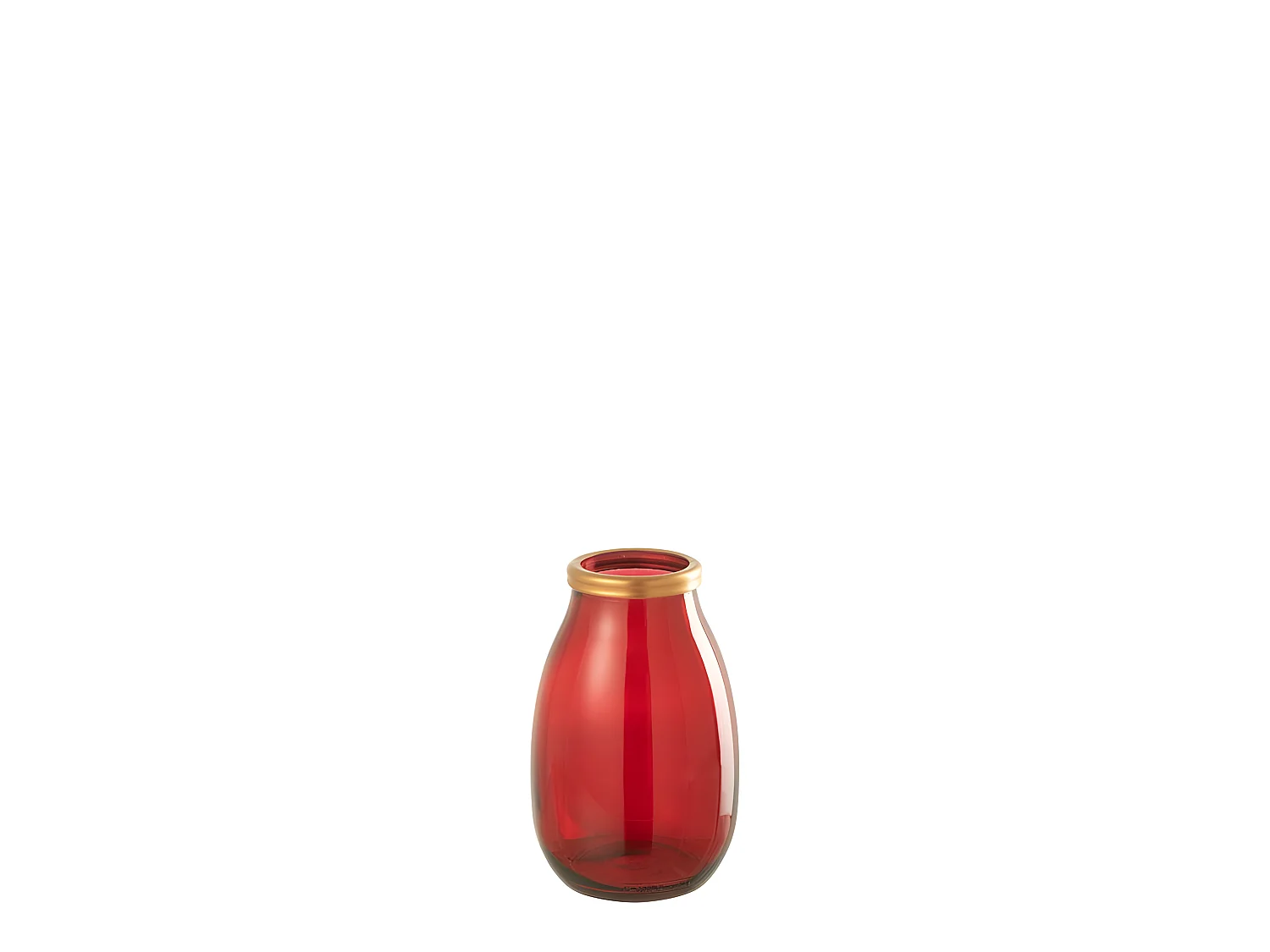 Vaso in vetro rosso 18x18x28 cm